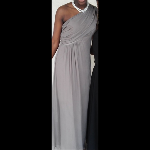 Dessy Collection Grey Gown - Picture 1 of 2